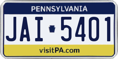 PA license plate JAI5401