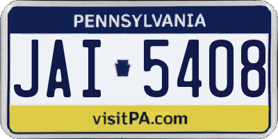 PA license plate JAI5408