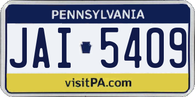 PA license plate JAI5409