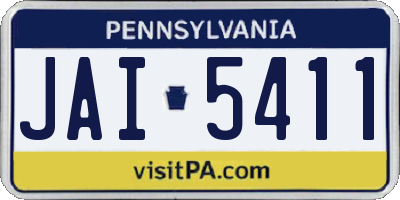 PA license plate JAI5411