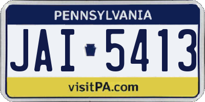PA license plate JAI5413