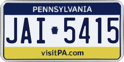 PA license plate JAI5415