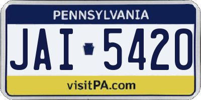 PA license plate JAI5420