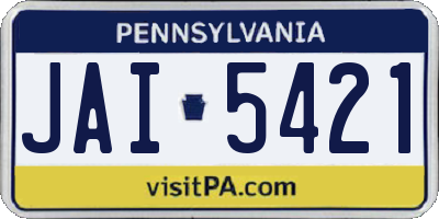 PA license plate JAI5421