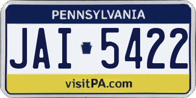PA license plate JAI5422