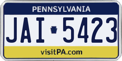 PA license plate JAI5423