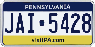 PA license plate JAI5428