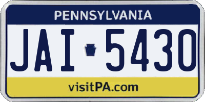 PA license plate JAI5430