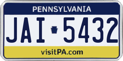 PA license plate JAI5432