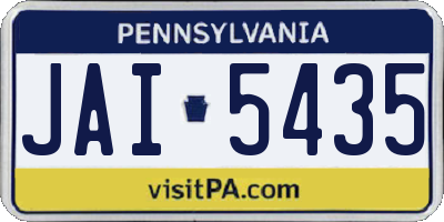 PA license plate JAI5435