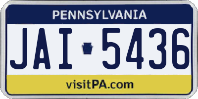 PA license plate JAI5436