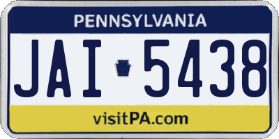 PA license plate JAI5438