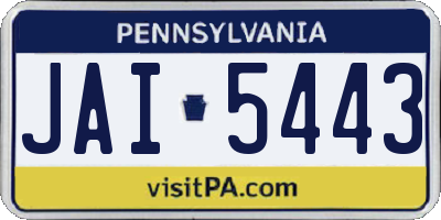 PA license plate JAI5443