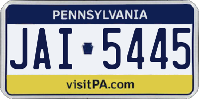 PA license plate JAI5445