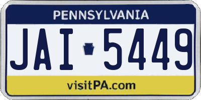 PA license plate JAI5449