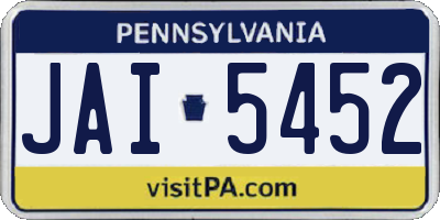 PA license plate JAI5452
