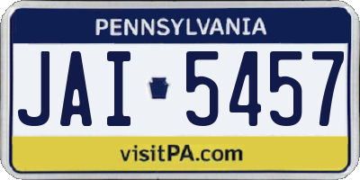 PA license plate JAI5457
