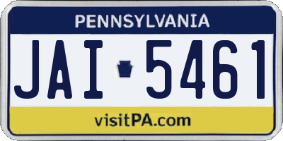 PA license plate JAI5461