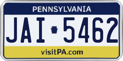 PA license plate JAI5462
