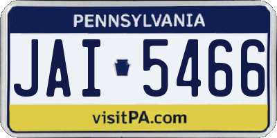 PA license plate JAI5466