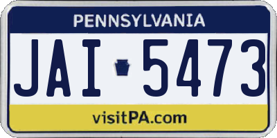 PA license plate JAI5473
