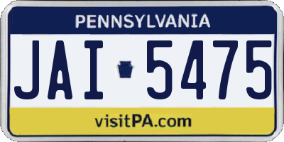PA license plate JAI5475