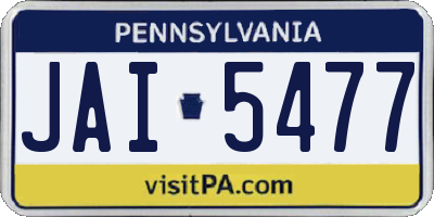 PA license plate JAI5477