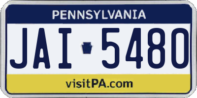 PA license plate JAI5480