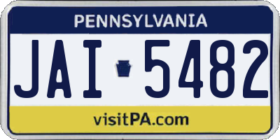 PA license plate JAI5482