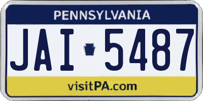 PA license plate JAI5487