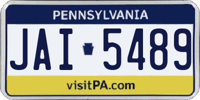 PA license plate JAI5489