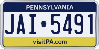 PA license plate JAI5491