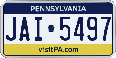PA license plate JAI5497