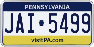 PA license plate JAI5499