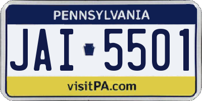 PA license plate JAI5501