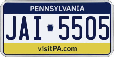 PA license plate JAI5505