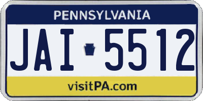 PA license plate JAI5512