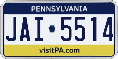 PA license plate JAI5514