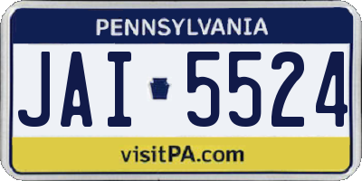 PA license plate JAI5524