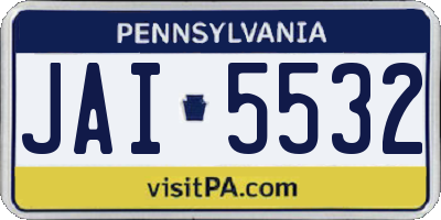 PA license plate JAI5532