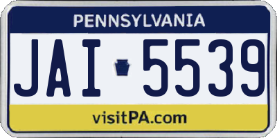 PA license plate JAI5539