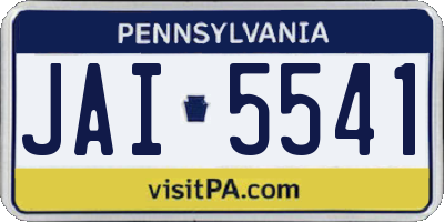 PA license plate JAI5541