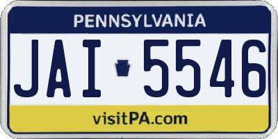 PA license plate JAI5546