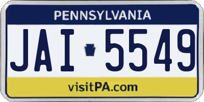 PA license plate JAI5549