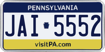 PA license plate JAI5552