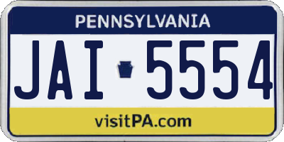 PA license plate JAI5554