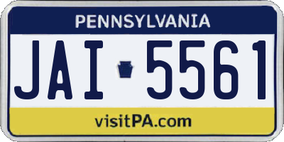 PA license plate JAI5561