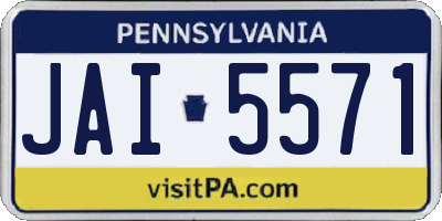 PA license plate JAI5571