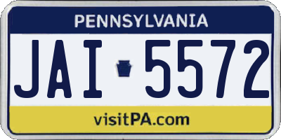 PA license plate JAI5572