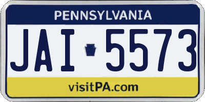 PA license plate JAI5573